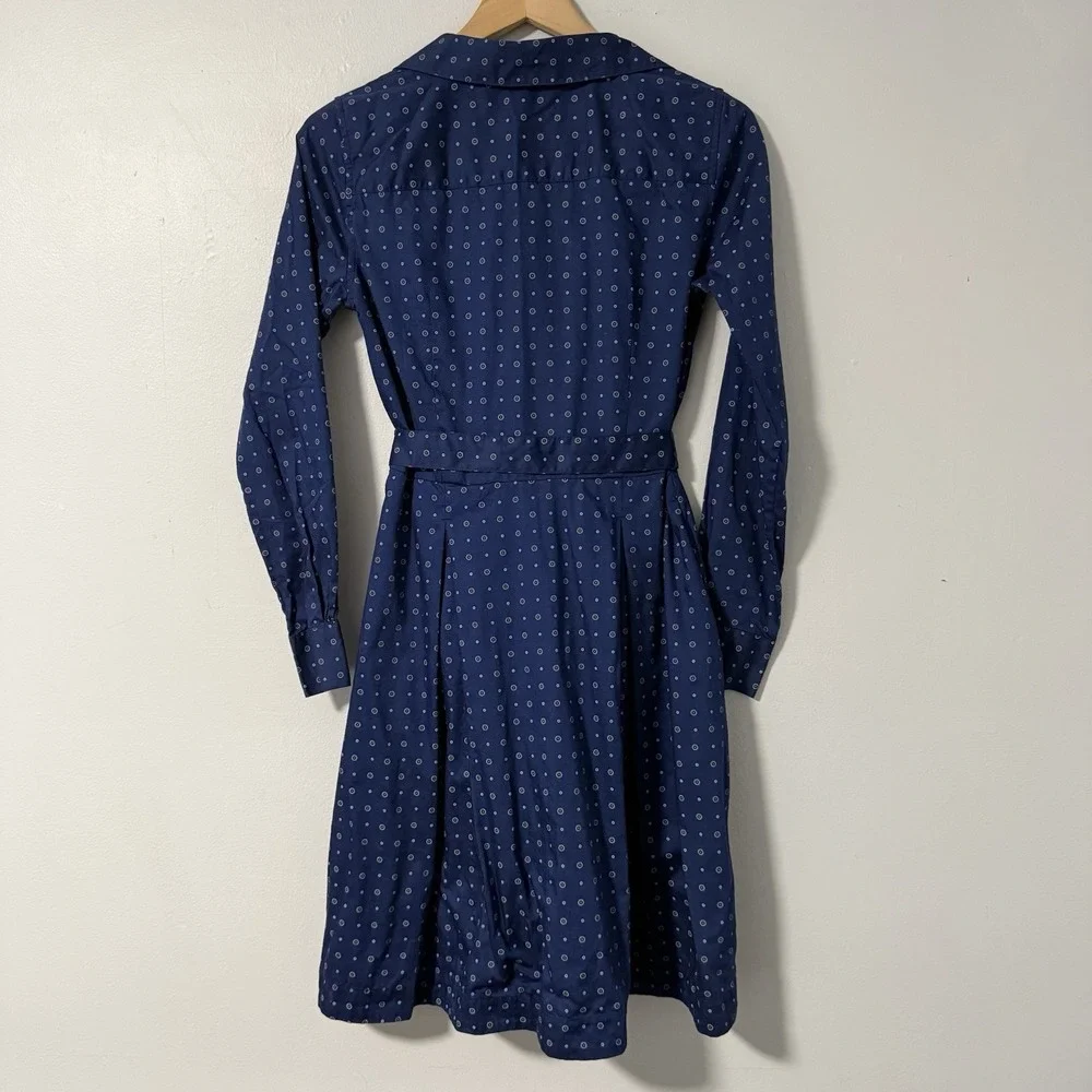 Brooks Brothers Navy Blue Patterned Dress - Picture 5 of 12